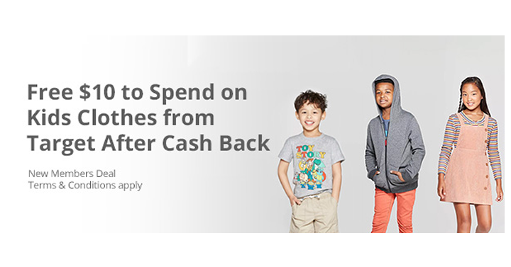Awesome Freebie! Get a FREE $10 to Spend on Kids Clothes from Target and TopCashBack!