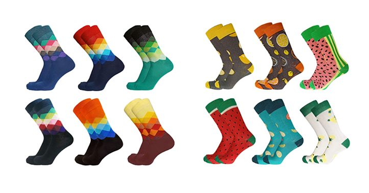 Patterned Novelty Crazy Socks 6 Pack – Just $9.79 – $10.49!