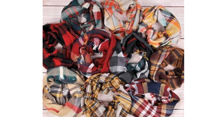 Plaid Infinity Scarves – Only $9.99!
