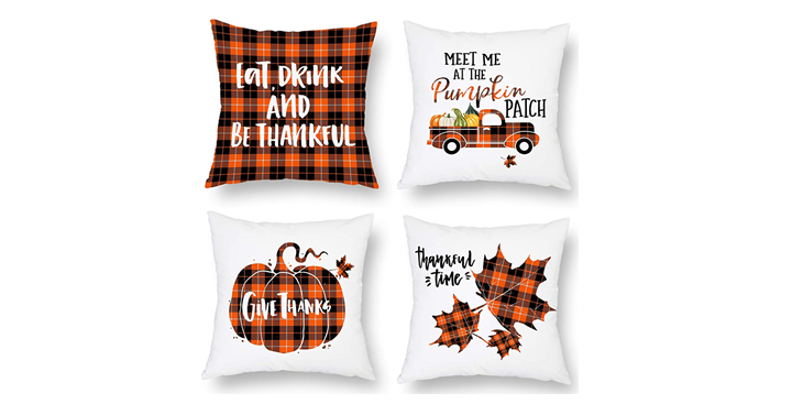 Fall Plaid Pillow Covers Set of 4 – Just $14.24!