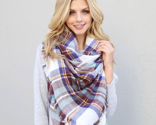 Plaid Blanket Scarves – Only $7.99!