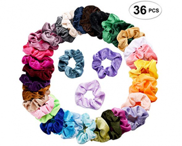 36 Pack Velvet Hair Scrunchies – Just $8.99! Hot Price! About $.22 Each!