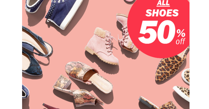 Old Navy: Take 50% off Shoes for the Whole Family! Today Only!
