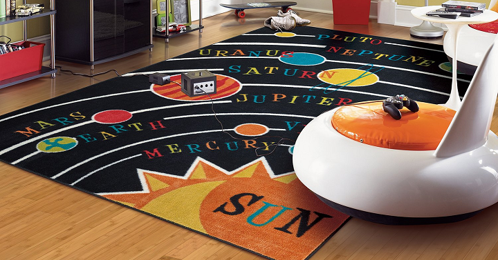 Solar System Colorful Printed Kids Area Rug (5’x8′) Only $49.50! (Reg $84)