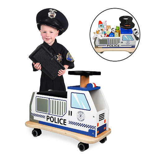 Solid Wood Police Car Ride On Only $24.99! (Reg. $79.99)