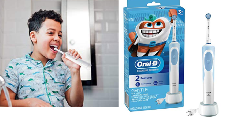 Oral-B Kids Electric Toothbrush With Sensitive Brush Head and Timer Only $16.99! (Reg. $30) Great Reviews!
