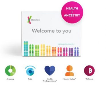 23andMe DNA Test – Health+Ancestry Personal Genetic Service (with Lab Fee) – Only $99!