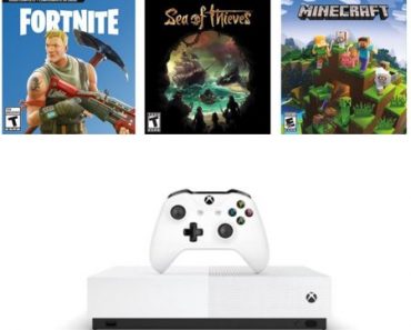 Microsoft Xbox One S 1TB All Digital Edition 3 Game Bundle Only $149.00!