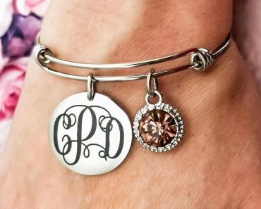 The Claire Monogram & Birthstone Bangle – Only $7.99!