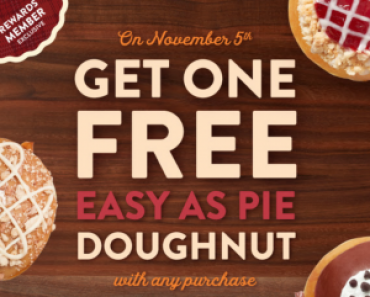 FREE Easy As Pie Doughnut with any purchase at Krispy Kreme today only!