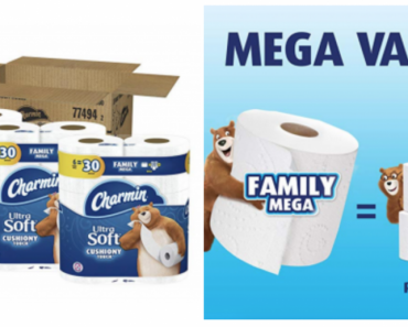 Charmin Ultra Soft Cushiony Touch Toilet Paper, 18 Family Mega Rolls Just $21.93 Shipped!