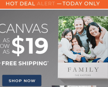 Shutterfly: Best Canvas Deal Ever Today Only! Prices Starting At Just $19.00 + FREE Shipping!