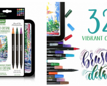 Crayola Brush Markers, Dual-Tip with Ultra Fine Marker, 32 Colors Just $5.99! (Reg. $13.99)