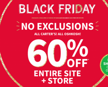 Carters & OshKosh Black Friday Is Live! 60% Off The Entire Site Plus FREE Shipping!