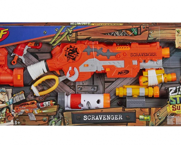Scravenger Nerf Zombie Strike Toy Blaster with Two 12-Dart Clips, 26 Darts, Light, Barrel Extension, X 40Mm, Stock, 2-Dart Blaster – Just $19.99! Was $49.99!