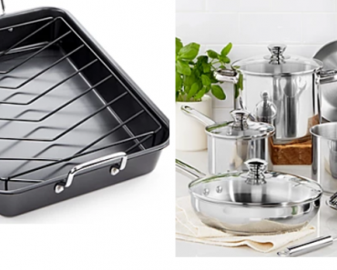 Macy’s One Day Sale is TODAY! Get a Roasting Pan for Only $4.99 Or a 13 Piece Stainless Steel Cookware Set for Only $29.99 and More!
