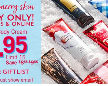 Bath & Body Works: Body Cream Only $4.95! (Reg. $13.50) Today Only! Perfect Christmas Gift!