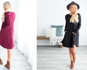 Long Sleeve Swing Dress Only $10.99 Shipped!