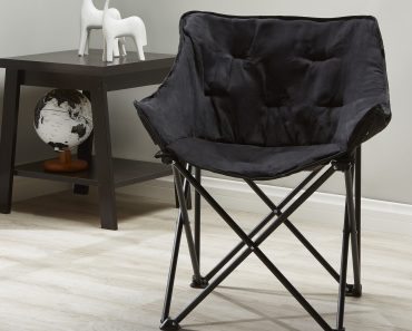 Mainstays Collapsible Square Chair (Black Microsuede) – Only $8.59!