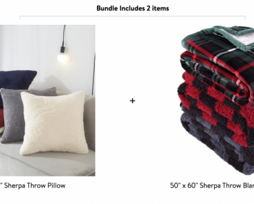 Buy Sherpa Throw Blanket For $12.00 & Get Sherpa Pillow Free At Walmart!