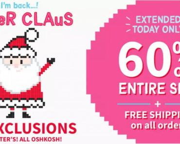 Carters: Cyber Monday Extended! 60% Off Entire Site Plus FREE Shipping & 20% Off Orders of $40!