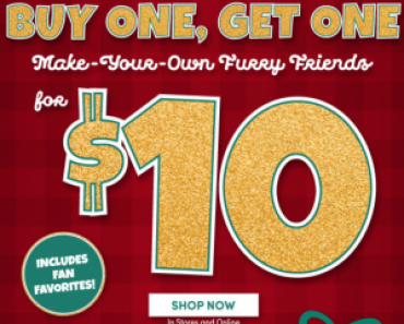Build-A-Bear: Buy One Get One For $10.00 Online & In-Store!