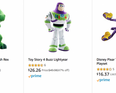 Save Over 40% Off Toy Story 4 Ginormous Plush Rex & Buzz Lightyear!