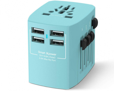 Universal Travel Adapter, 4 USB Ports 4.8A Worldwide Travel Charger – Just $8.99! Amazon Cyber Sale!