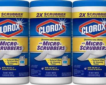 Clorox Disinfecting Wipes with Micro-Scrubbers Value Pack, Crisp Lemon, 210 Count – Only $8.96 Shipped!!