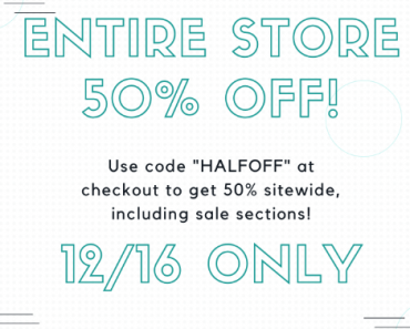 50% off SITEWIDE at Cents of Style! Today only! 50% off SITEWIDE at Cents of Style! Today only!