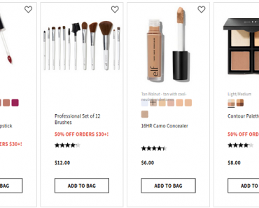 ELF Makeup: 50% Off All Order $30 or More!