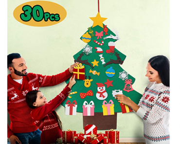Felt Christmas Tree with 30pcs Detachable Ornaments Set – Just $13.99!