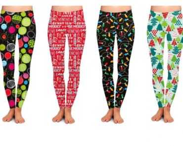 Women’s Holiday-Themed Printed Leggings (4 Pack) Only $21.99 Shipped! (Reg. $40)