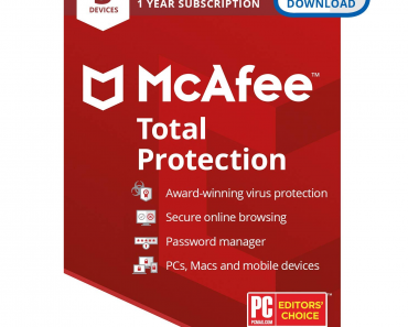 1 Year McAfee Total Protection (3 Device) Only $16.99!