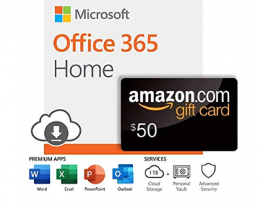 Microsoft Office 365 Home 12-Month Subscription + $50 Amazon.com Gift Card Only $99.99!