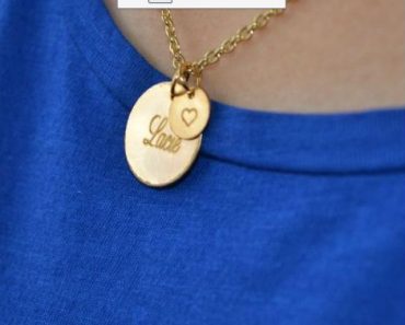 Personalized Disc and Heart Necklace – Only $6.99!