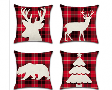 Holiday Red Plaid Pillow Covers Set of 4 – Just $14.99!