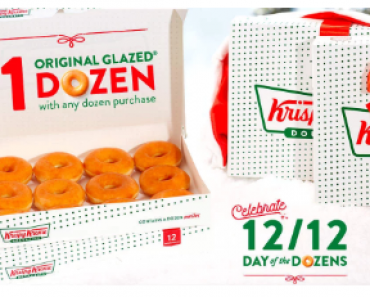 HEADS UP: One Dozen Donuts From Krispy Kreme Only $1.00 on 12/12!