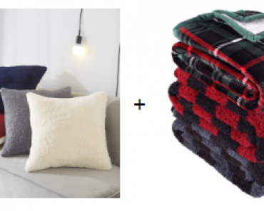 Sherpa Throw Blanket + Sherpa Pillow Only $12.00!
