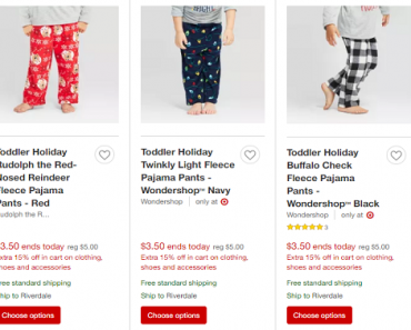 Target: Kids/Toddlers Christmas Pajama Pants Only $2.82 Shipped!