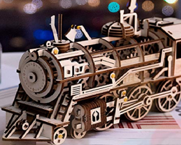 ROBOTIME 3D Assembly Wooden Puzzle Laser-Cut Locomotive Kit Only $25.49! (Reg. $50)