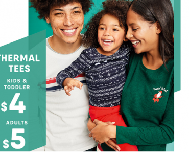 Old Navy: Thermal Tees $5 for Adults, $4 for Kids & Toddler! Today Only!