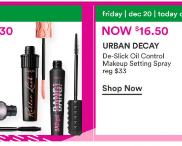 ULTA: Benefit Full Size Mascaras 2 for $30! That’s Only $15 Each! Urban Decay Setting Spray 50% off!