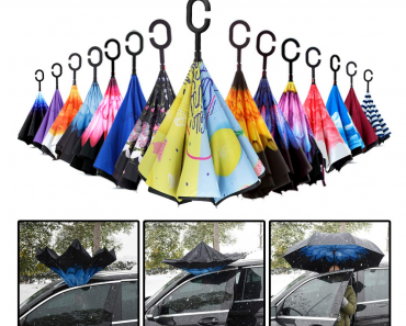 Double Layer Inverted Umbrella with C Shaped Handle Only $18.39!