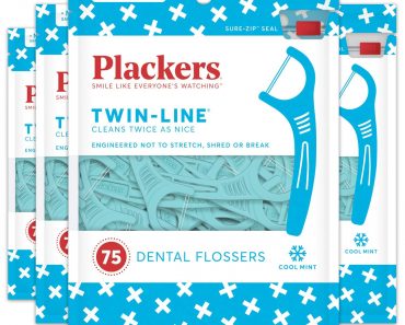 Plackers Twin-Line Dental Floss Picks, 75 Count (Pack of 4) – Only $6.03!