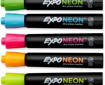 EXPO Neon Dry Erase Markers, 5-Count – Only $4.94!