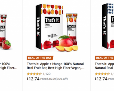 25% Off That’s It 100% Natural Real Fruit Bars Today Only! 12-Pack Just $12.74!