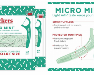 Plackers Micro Mint Dental Floss Picks, 150 Count, 4-Pack Just $6.20 Shipped!