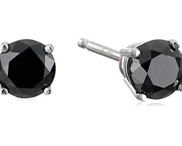1/2 CT Black Diamond Stud Earrings 14k White Gold – Just $54.97!