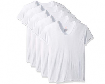 Hanes Men’s 5-Pack ComfortBlend V-Neck T-Shirt with FreshIQ – Just $7.50!
